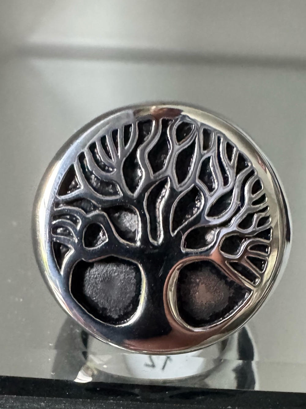 Tree of Life Ring in polished 316L stainless steel size 12 - Picture 5 of 8